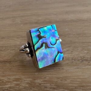 NWOT Sundance Sea Portrait Ring, Abalone Shell, Sterling Silver